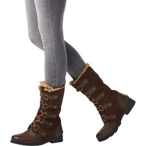 Size 6.5 Sorel Brown 'EMILIE' Lace Boot With Black Laces